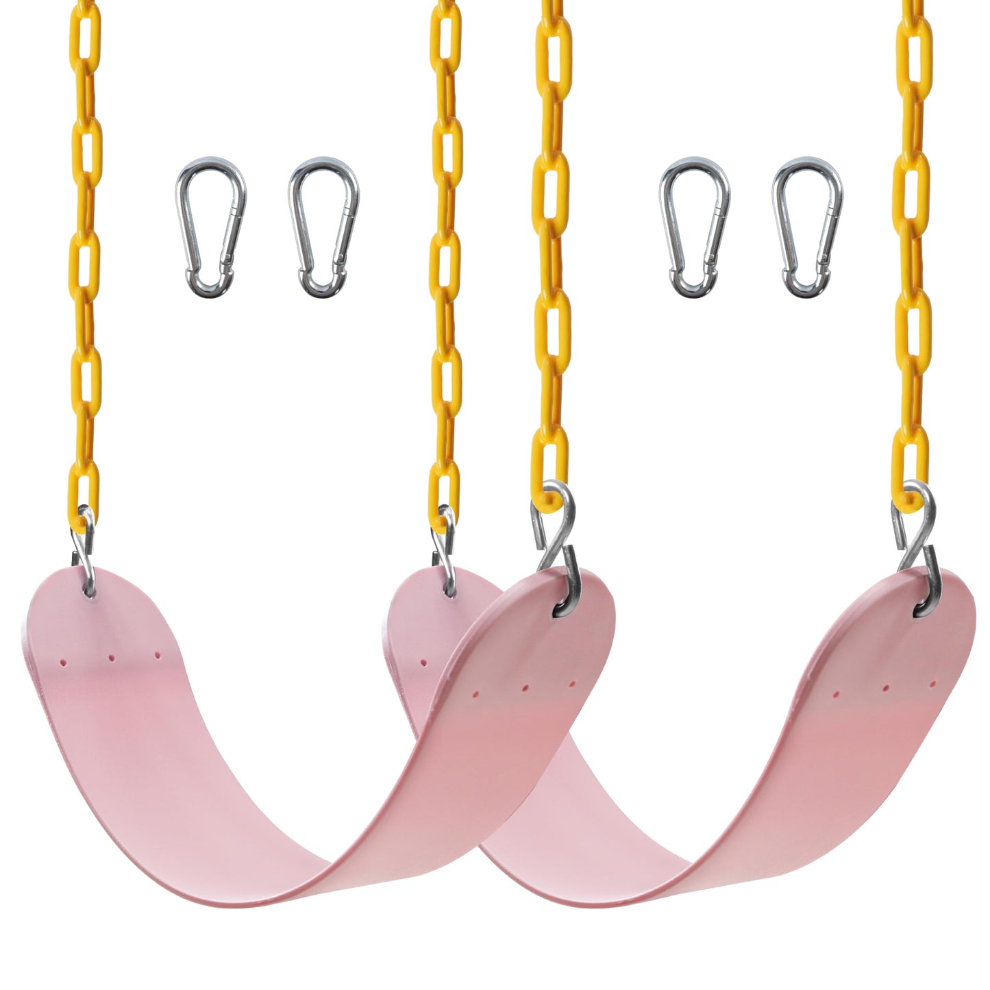 Sunnyglade 2-Pack Heavy-Duty Swing Seats with 66-Inch Chains – EVA Seat, 250 lb Capacity, Pastel Pink