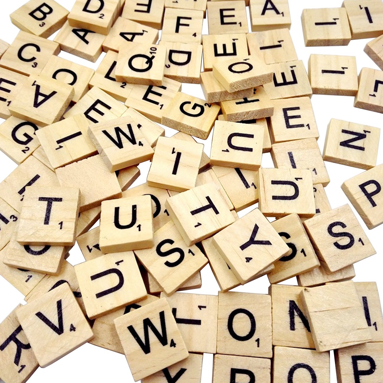 Sunnyglade 500Pcs Wood Letter Tiles – A-Z Capital Letters for Crafts, Spelling & DIY Projects