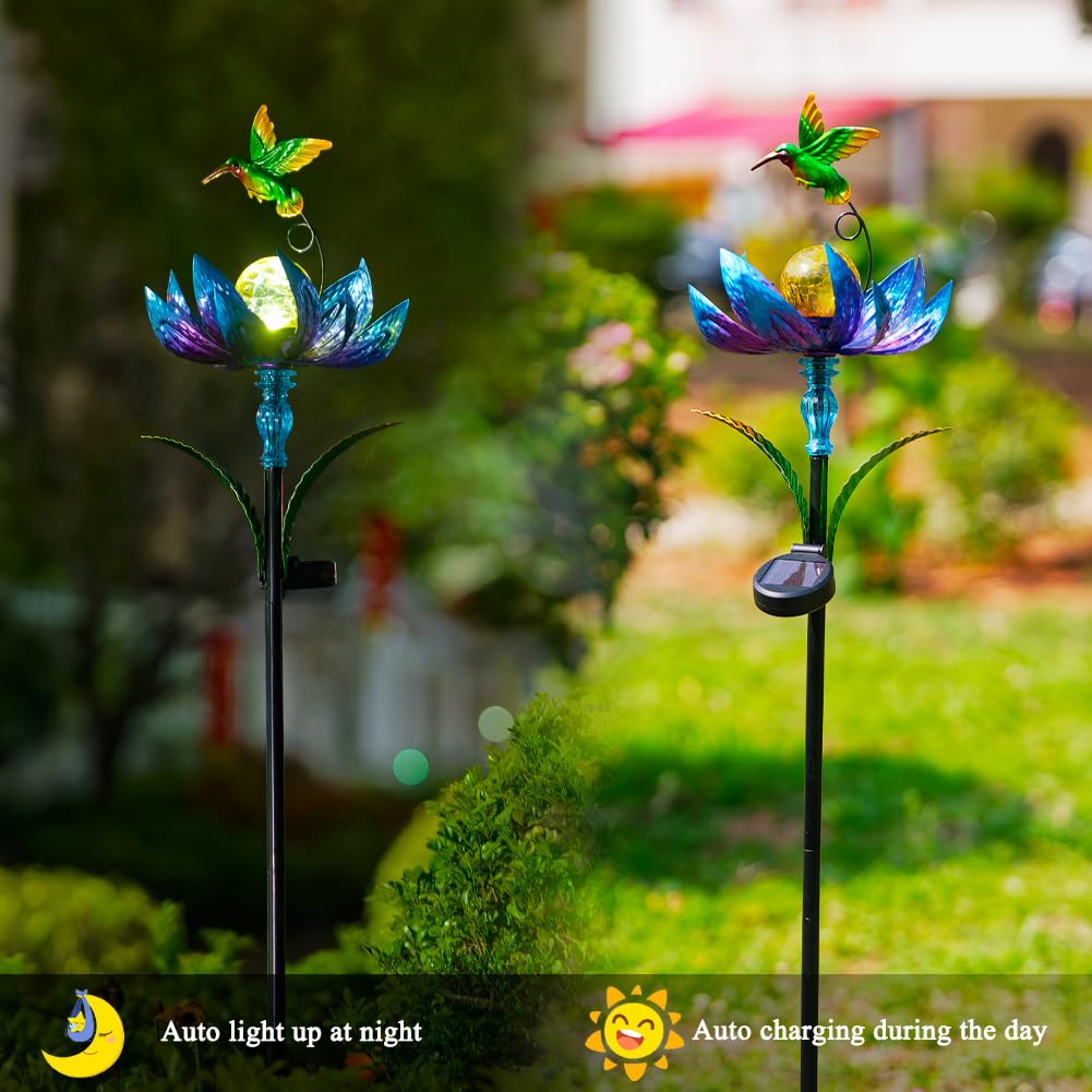 Sunnylight Solar Wind Spinner with LED Ball – Blue, Waterproof, Rust-Proof, 48-Inch Outdoor Garden Decor