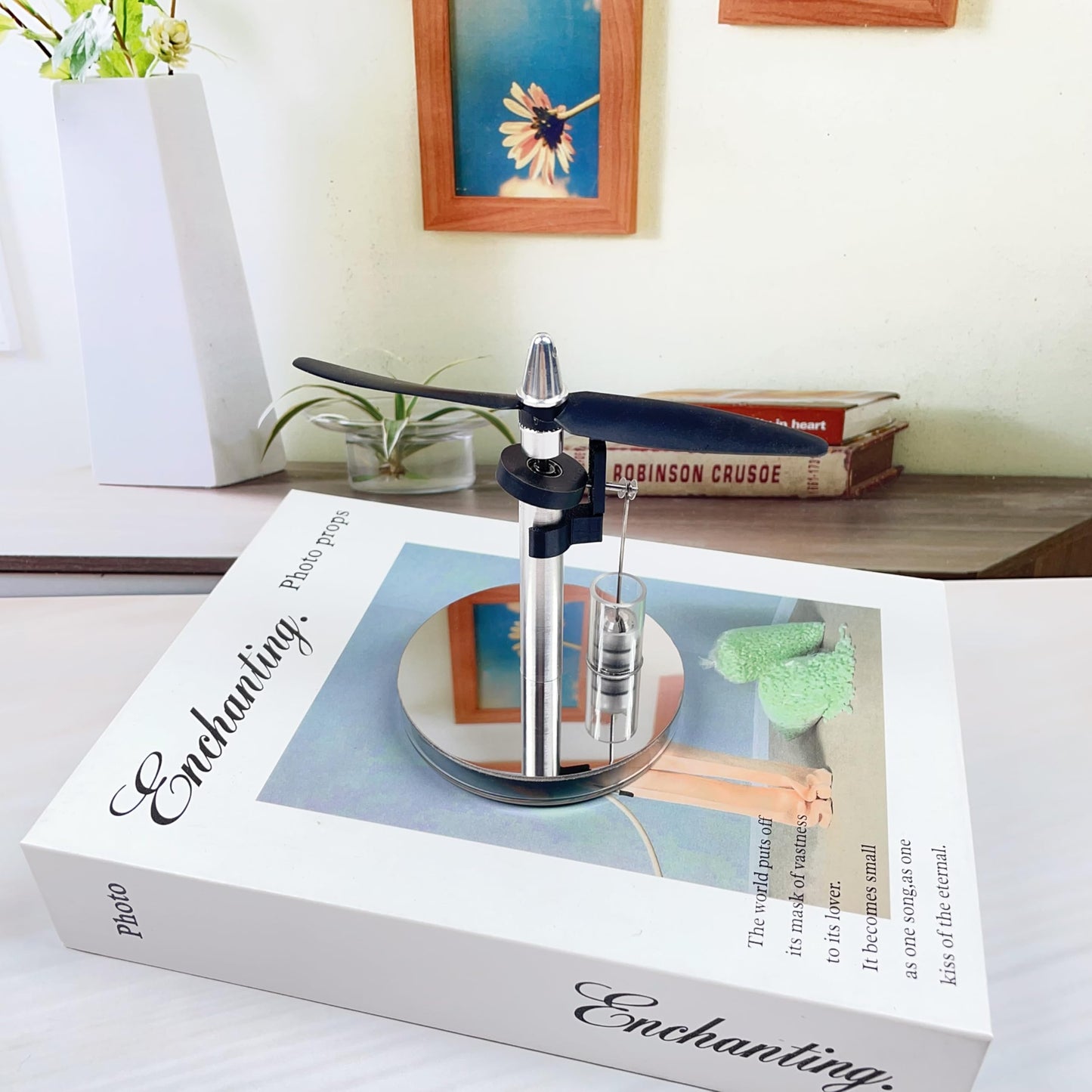 Sunnytech LT004 Mini Low-Temperature Stirling Engine — Educational Desk Model