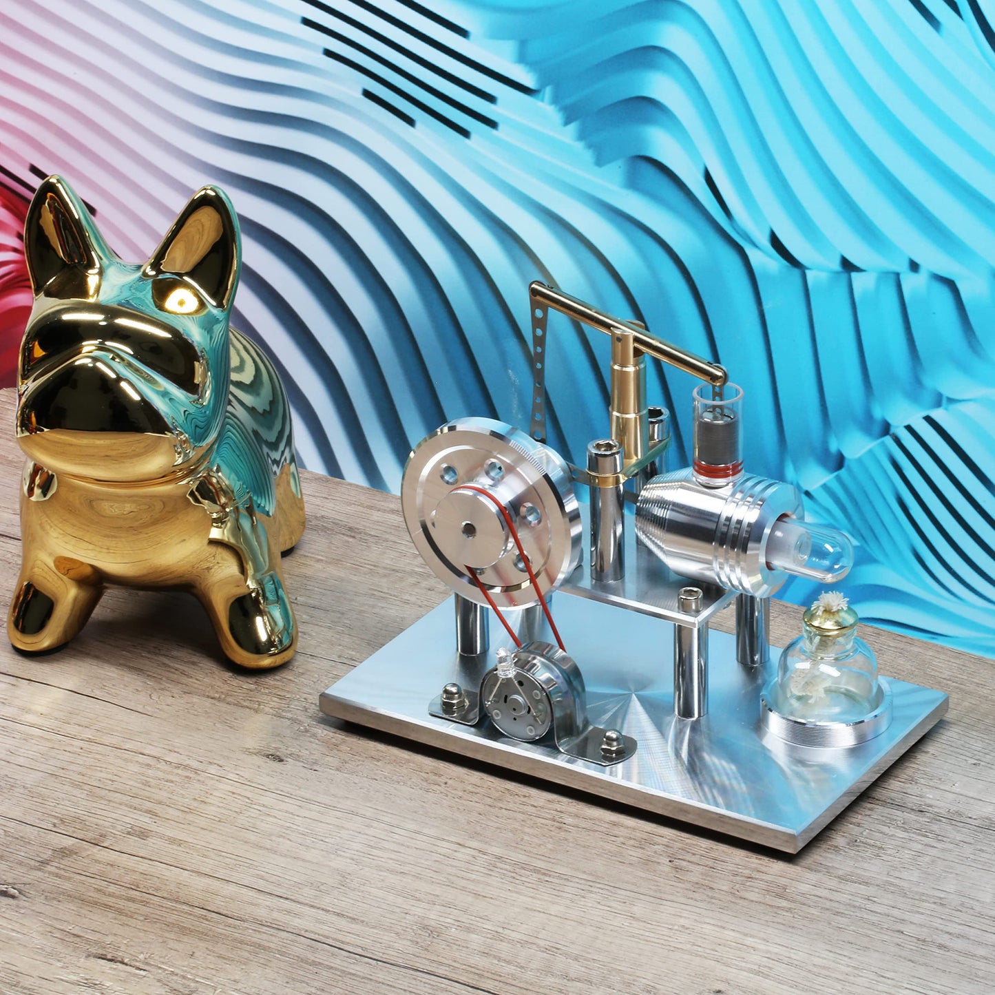 Sunnytech Hot Air Stirling Engine Model SC02M – Educational LED Demo Toy for Science & Classrooms