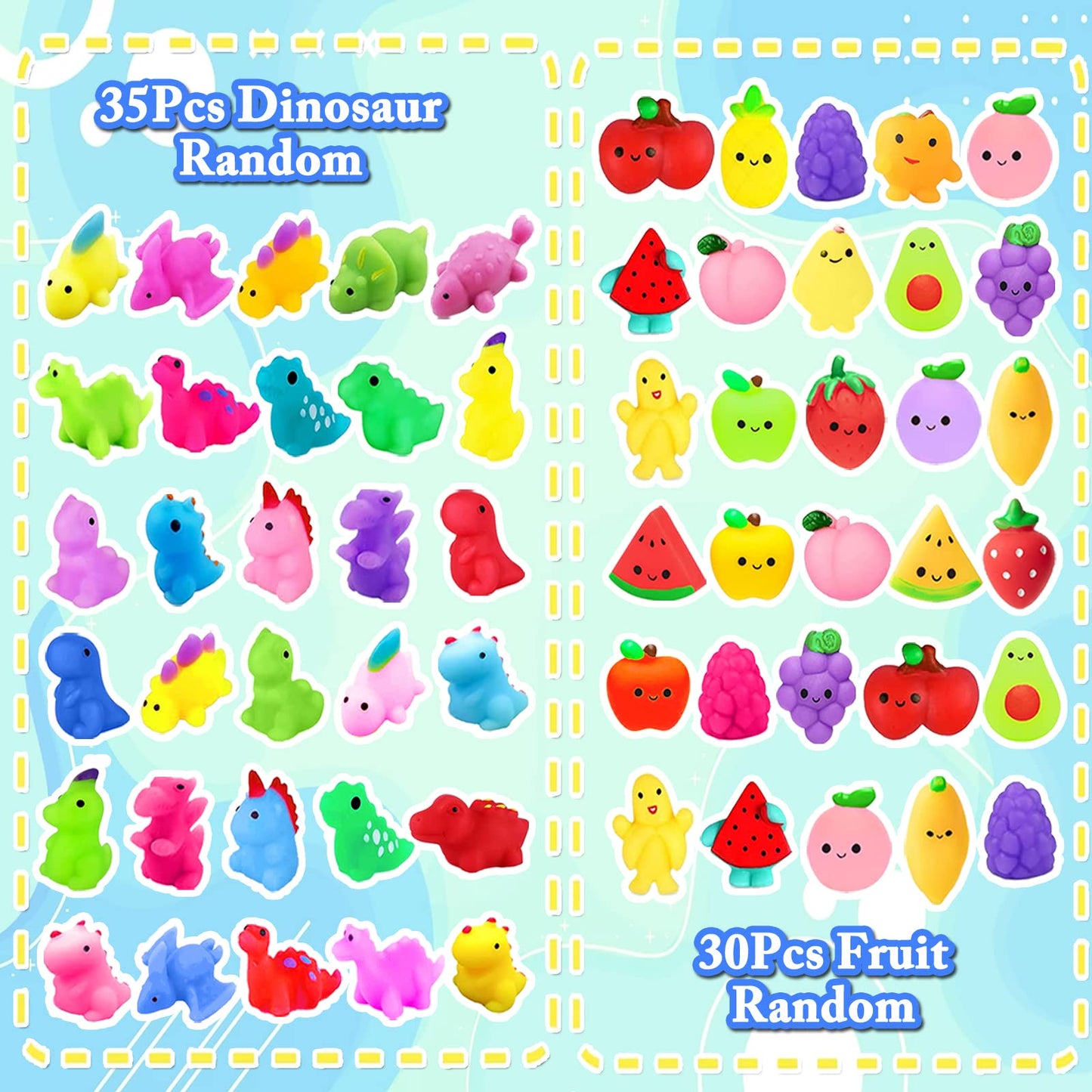SUNPROUND 130Pcs Mochi Squishy Toys – Kawaii Fidget Set for Kids, Party Favors & Classroom Prizes