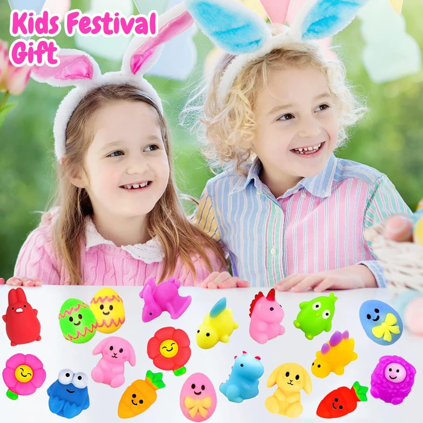 SUNPROUND 130Pcs Mochi Squishy Toys – Kawaii Mini Fidget Set for Kids and Class Prizes
