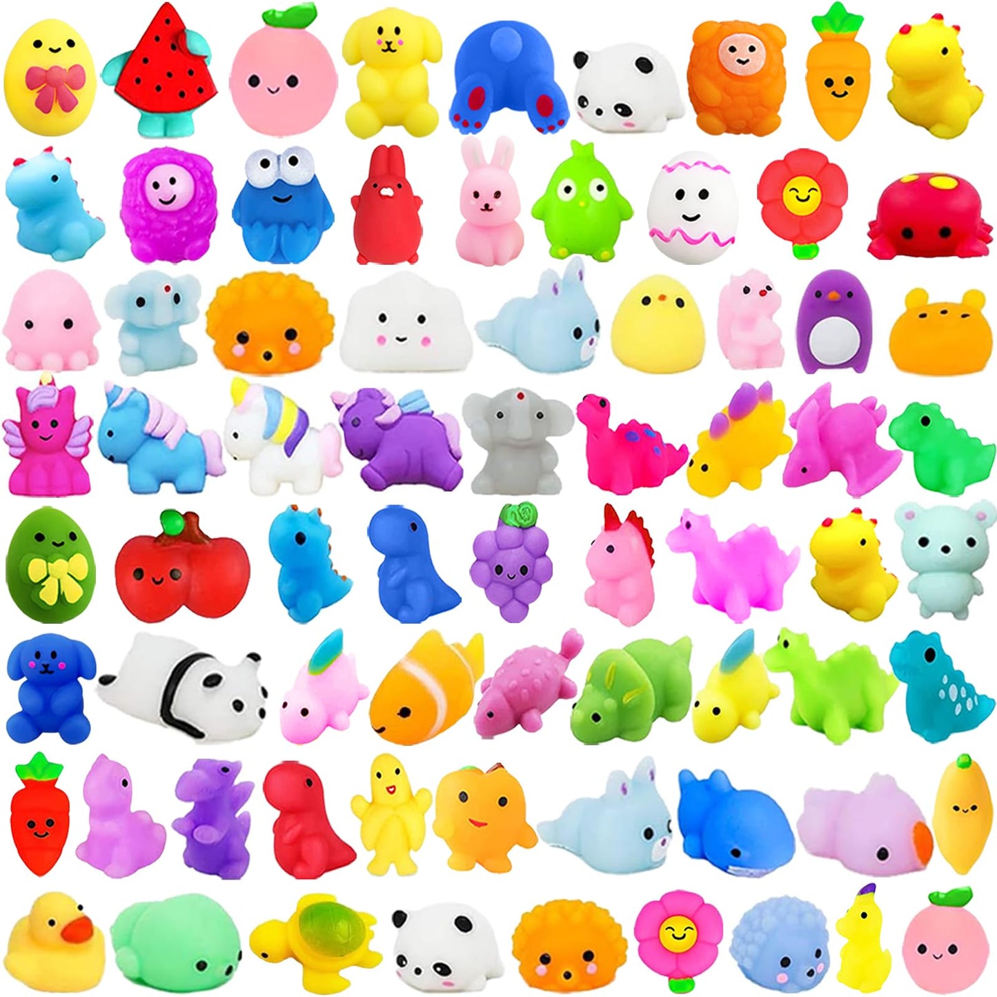 SUNPROUND 130Pcs Mochi Squishy Toys – Kawaii Mini Fidget Set for Kids and Class Prizes