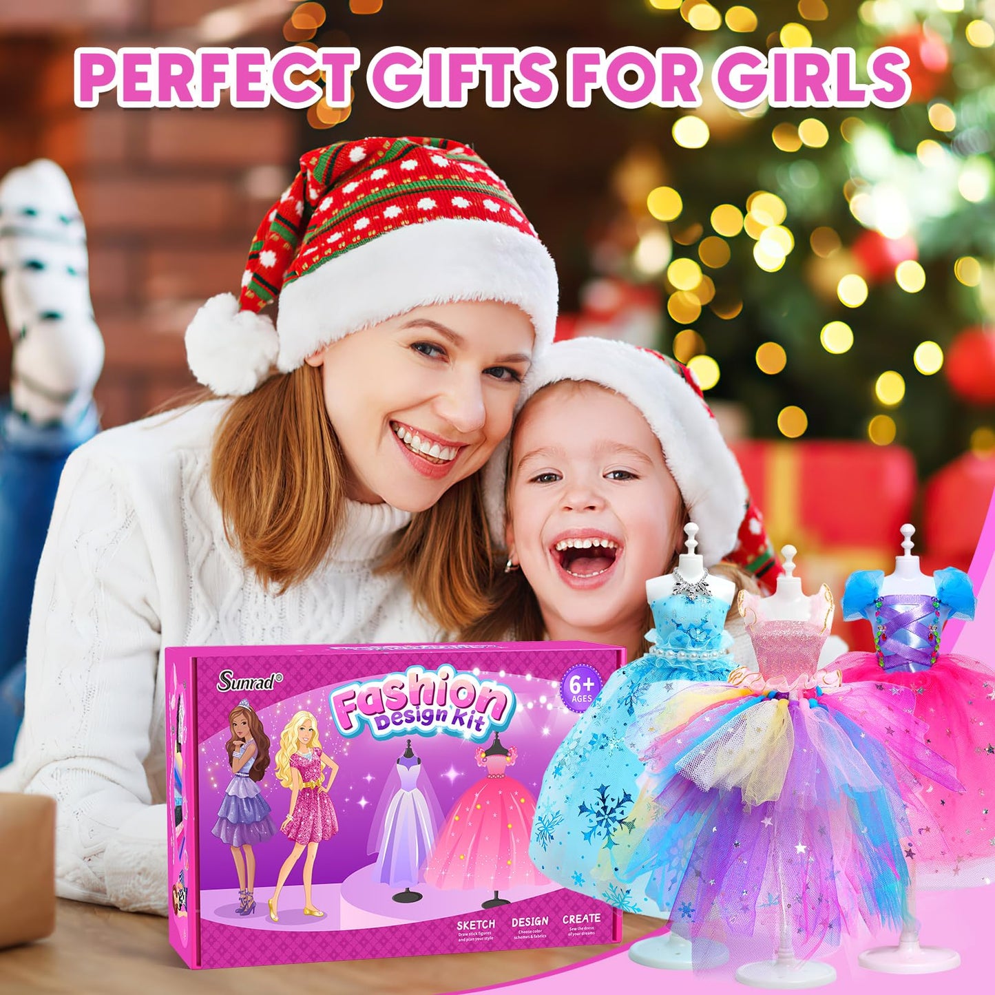 Sunrad 1500+ PCS Fashion Designer Kit for Girls – DIY Doll Clothes with 6 Mannequins