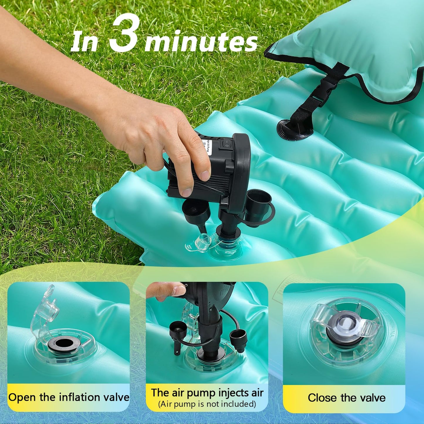 Sunrio 2025 Upgrade 114''x72'' Giant Inflatable Floating Mat – Pool & Lake Float for Adults