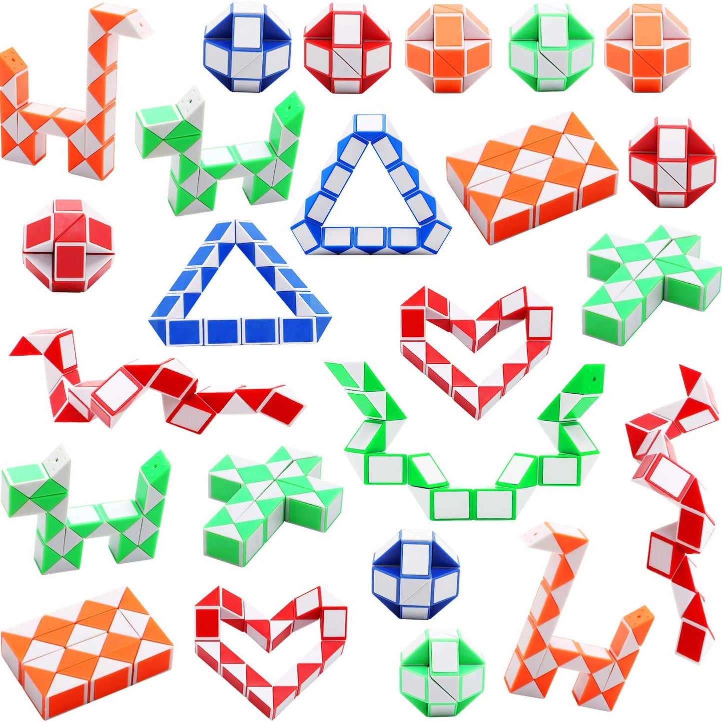 Sunshane 24 Pack Magic Snake Cube – Mini Twist Puzzles for Kids, Party Favors