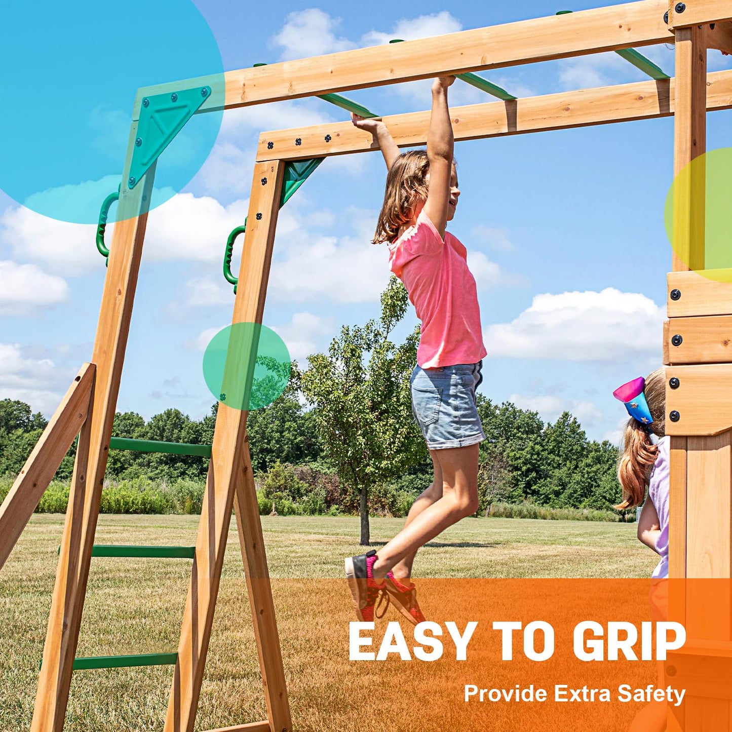 Sunshine Farmre 21-Inch Monkey Bars Kit — 12 Steel Rungs for Backyard & Indoor Play