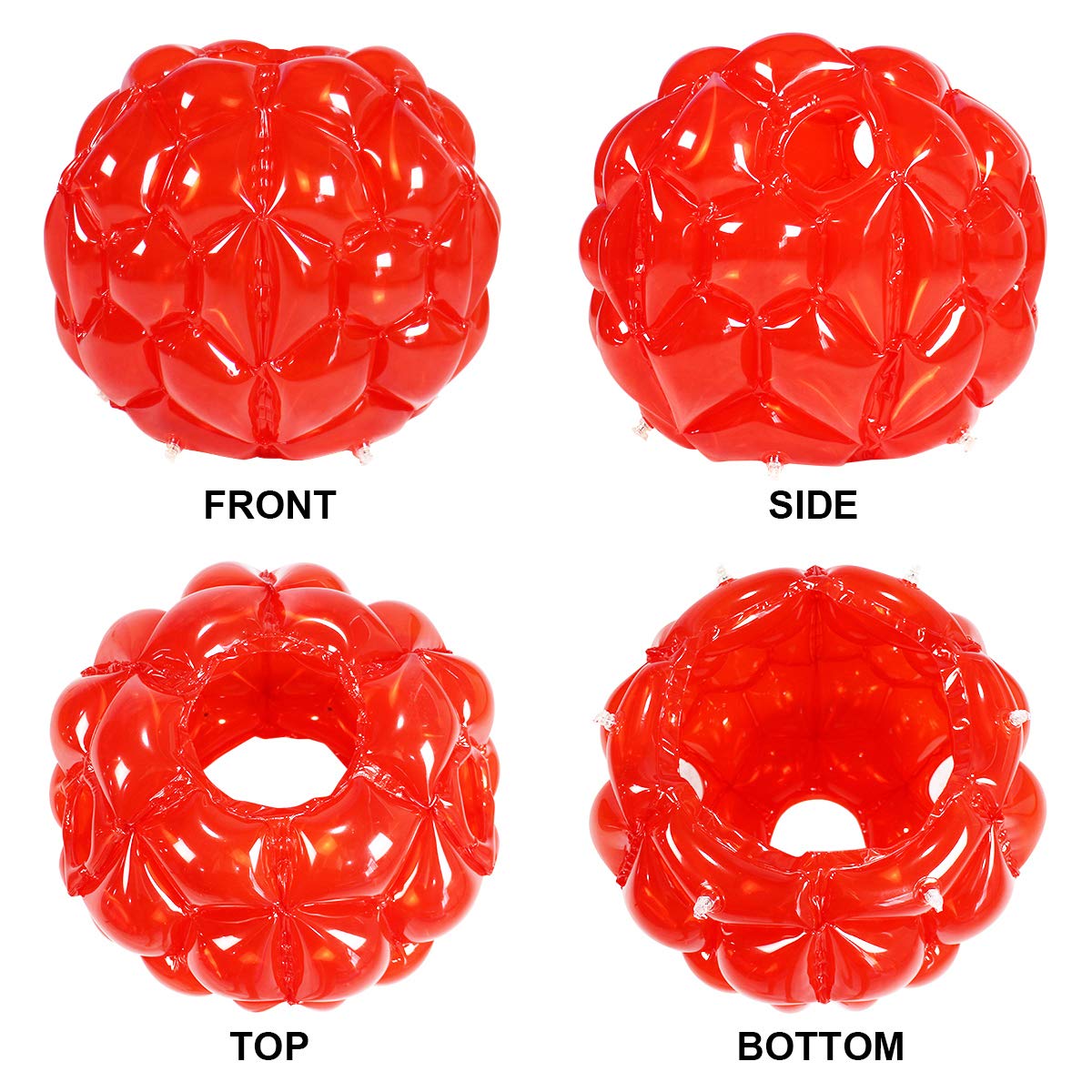 SUNSHINE-MALL 2 PC Kid Sumo Balls – Wearable Bumper Bounce Balls for Outdoor Grass Play (60 cm, Red)