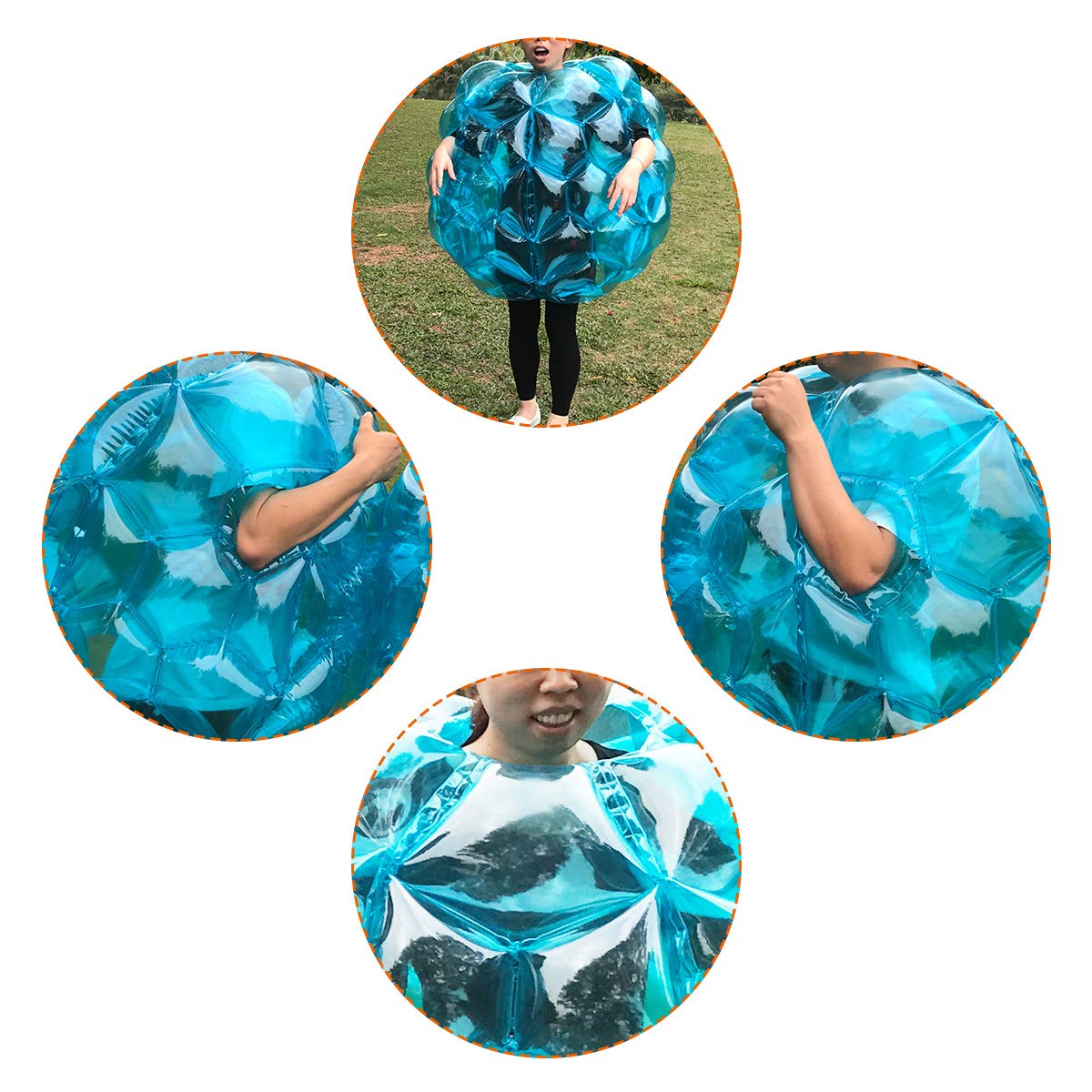 SUNSHINEMALL 2 Pack Inflatable Bumper Balls - Giant Zorb Ball Sumo Balls for Outdoor Fun