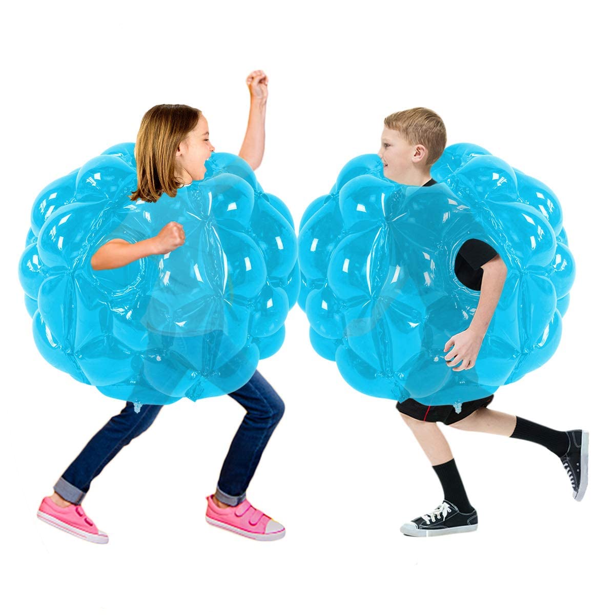 SUNSHINEMALL 2 PC Sumo Balls – Inflatable 24-Inch Blue Sumo Boppers for Outdoor Fun