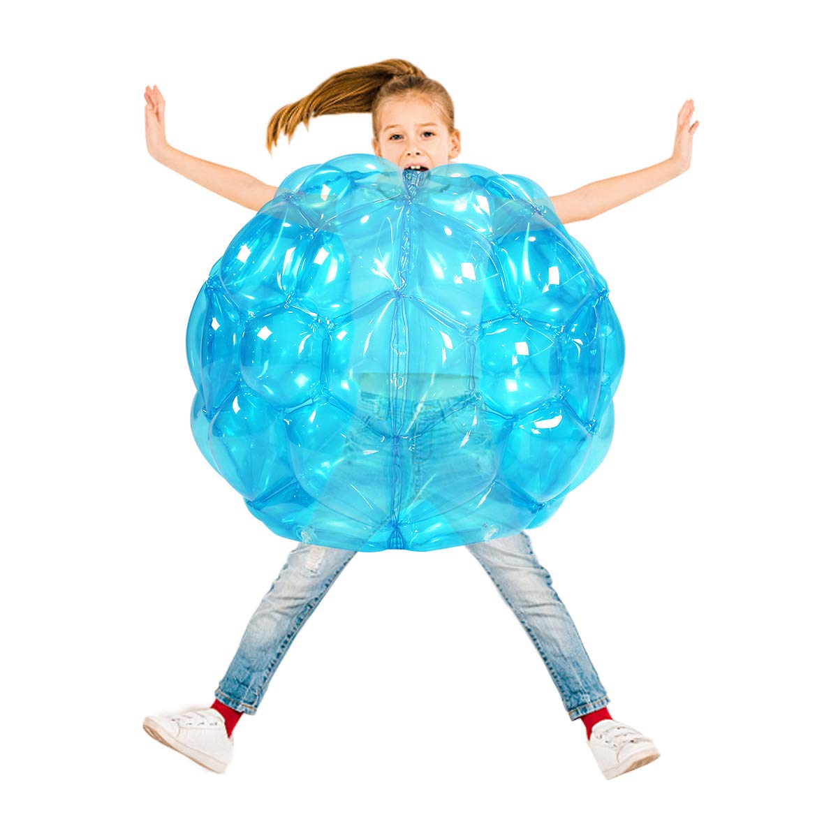 SUNSHINEMALL 2 PC Sumo Balls – Inflatable 24-Inch Blue Sumo Boppers for Outdoor Fun