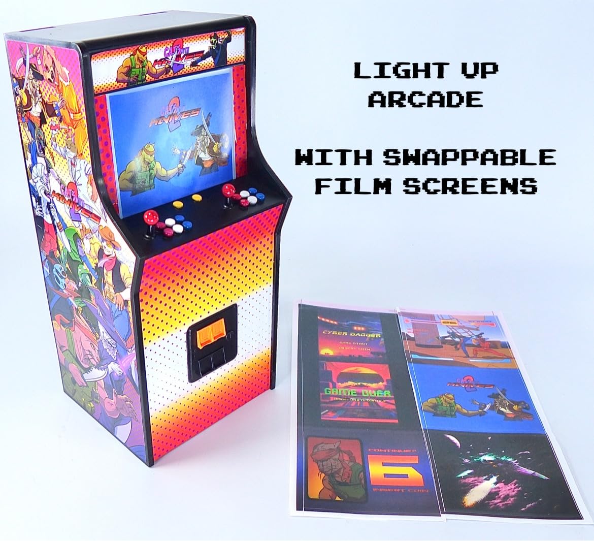 Super Action Stuff Game ON Arcade 1/12 Scale Six Inch Action Figure Accessories Set with LED Light (Cats with Knives 2 w/Light)