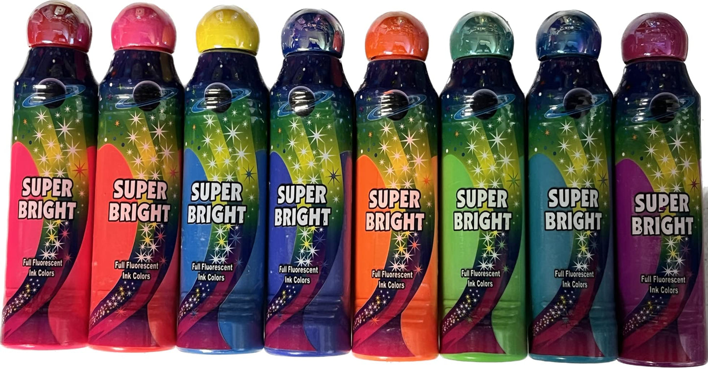 3oz Super Bright Bingo Dauber Full Set – Eight Colors | Glow-in-Blacklight Ink