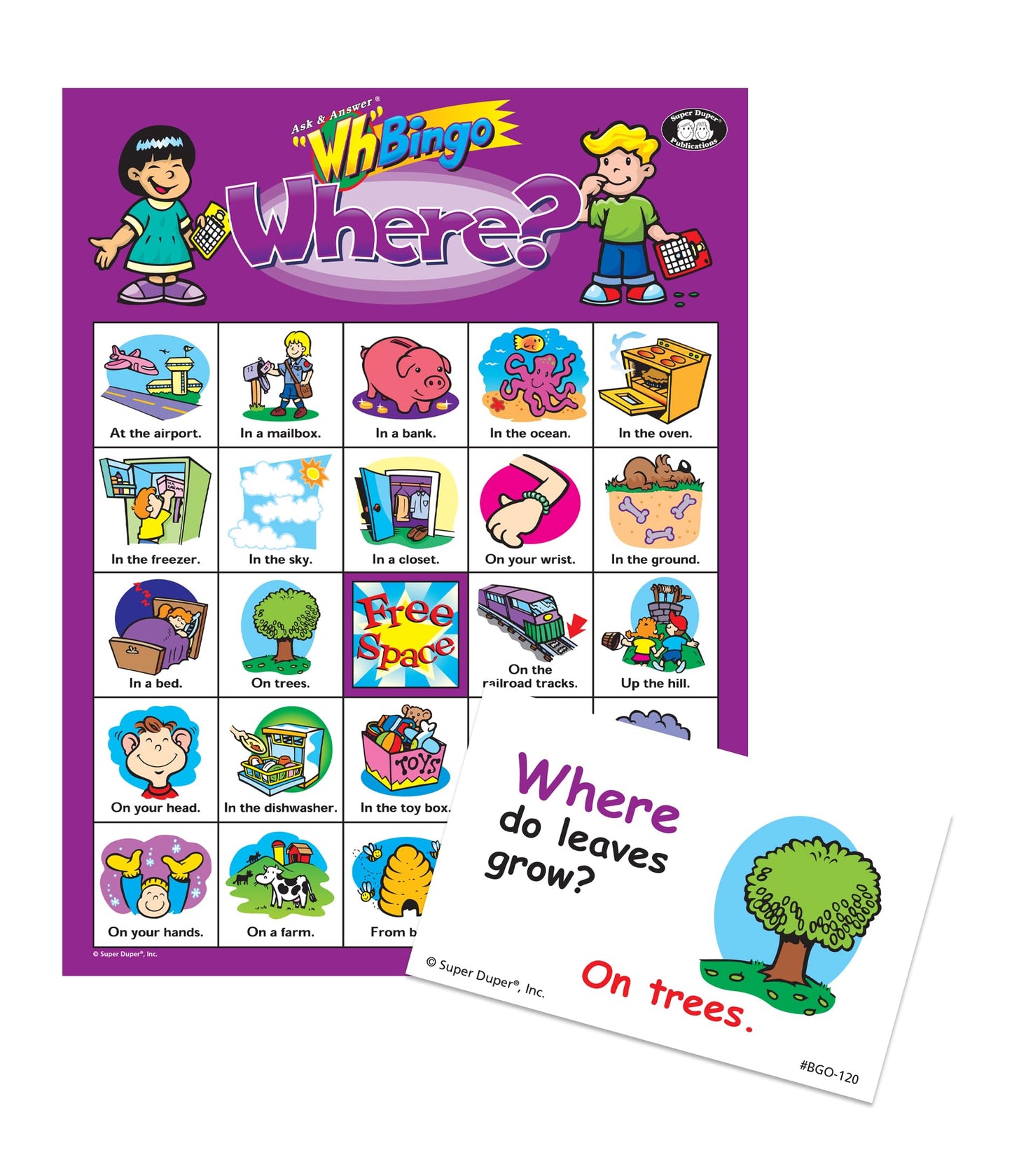 Super Duper Publications | Ask & Answer Wh Bingo Board Game for Wh-Question Practice
