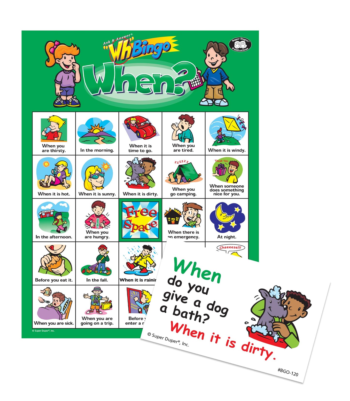 Super Duper Publications | Ask & Answer Wh Bingo Board Game for Wh-Question Practice
