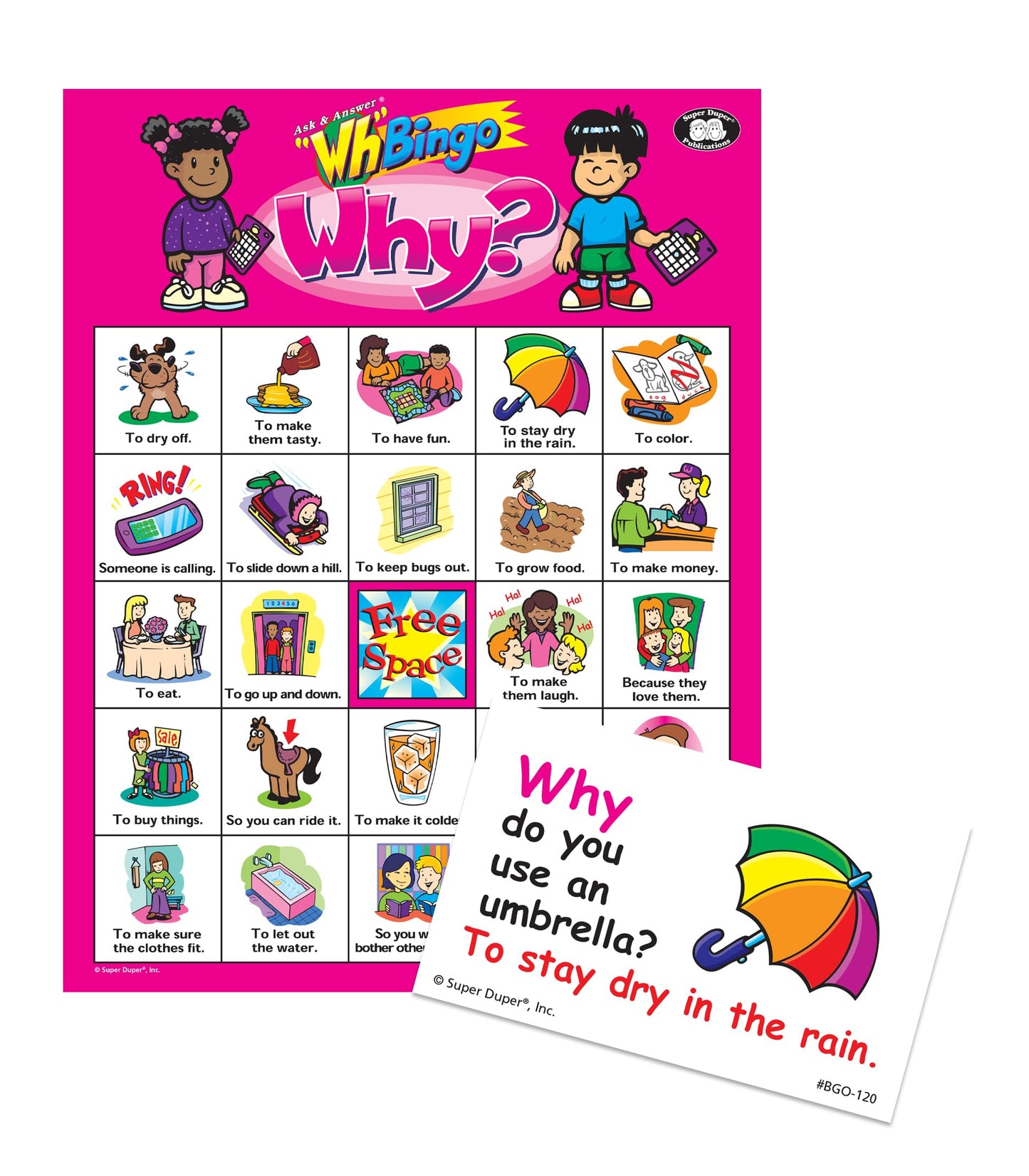Super Duper Publications | Ask & Answer Wh Bingo Board Game for Wh-Question Practice