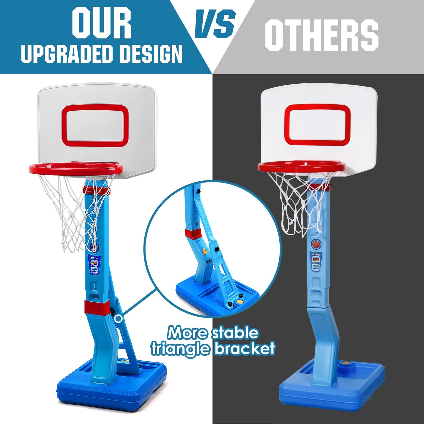 SUPER JOY Toddler Basketball Hoop – Adjustable Indoor & Outdoor Mini Basketball Goal for Kids