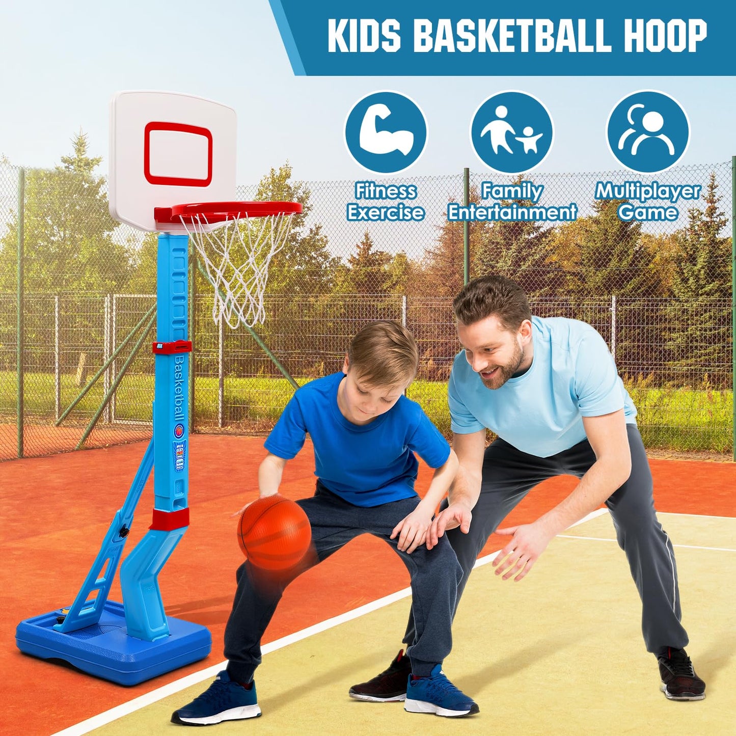 SUPER JOY Toddler Basketball Hoop – Adjustable Indoor & Outdoor Mini Basketball Goal for Kids