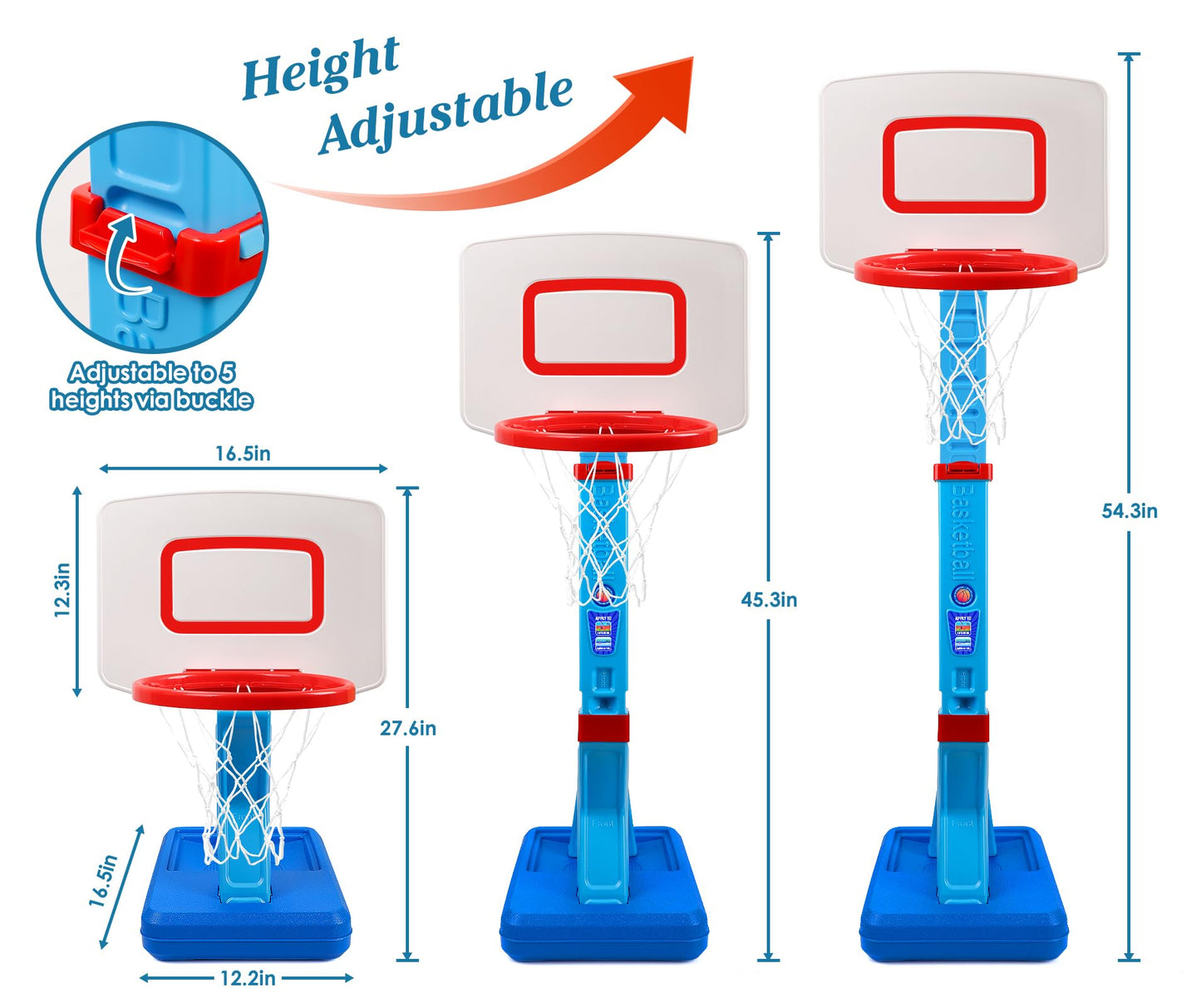 SUPER JOY Toddler Basketball Hoop – Adjustable Indoor & Outdoor Mini Basketball Goal for Kids