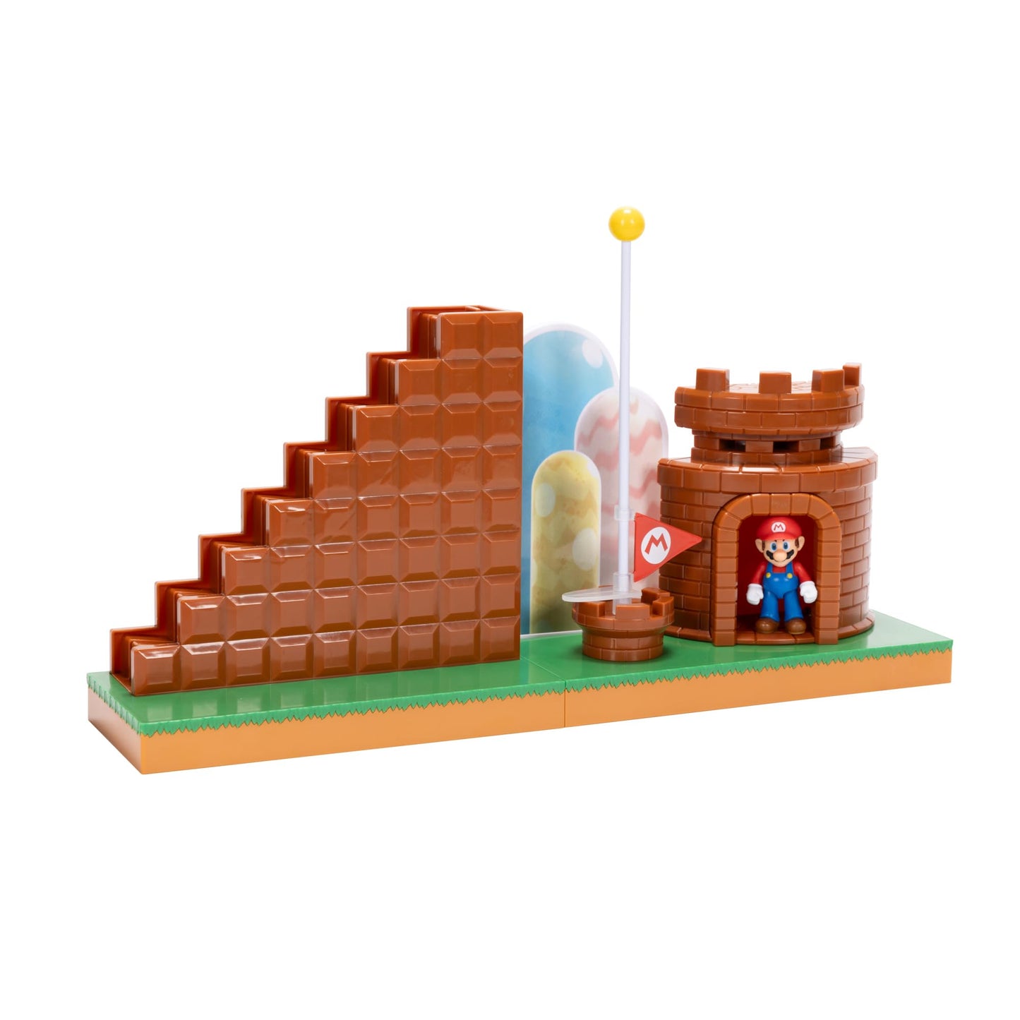 Super Mario 2.5-inch Action Figures Course Complete Playset – Mario Figure, Interactive Stairs, Castle & Base Platform