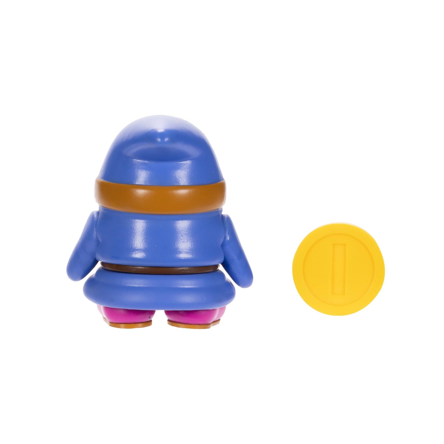 Super Mario Blue Shy Guy 4-Inch Poseable Figure with Coin Accessory | Officially Licensed