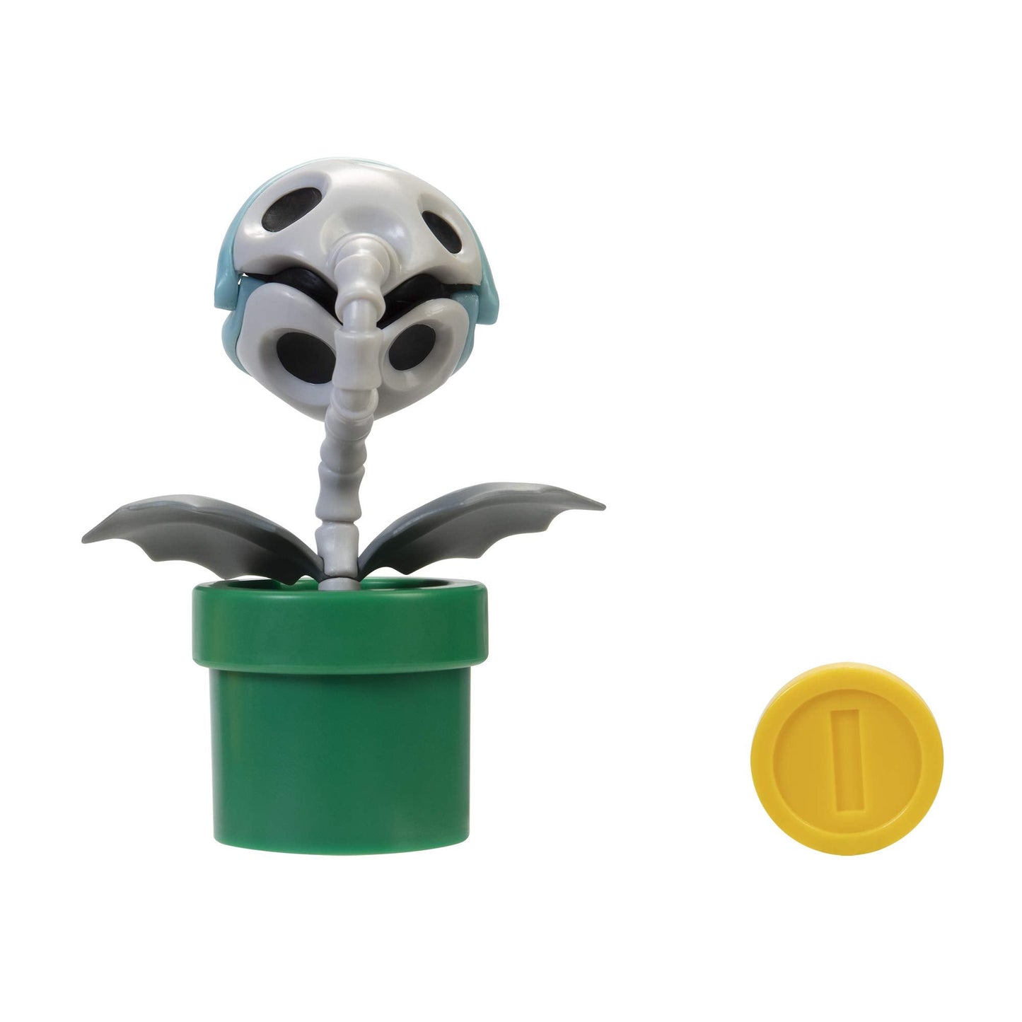 Super Mario Bone Piranha 4-Inch Poseable Figure with Coin Accessory – Collectibles for Kids & Fans (Ages 3+)