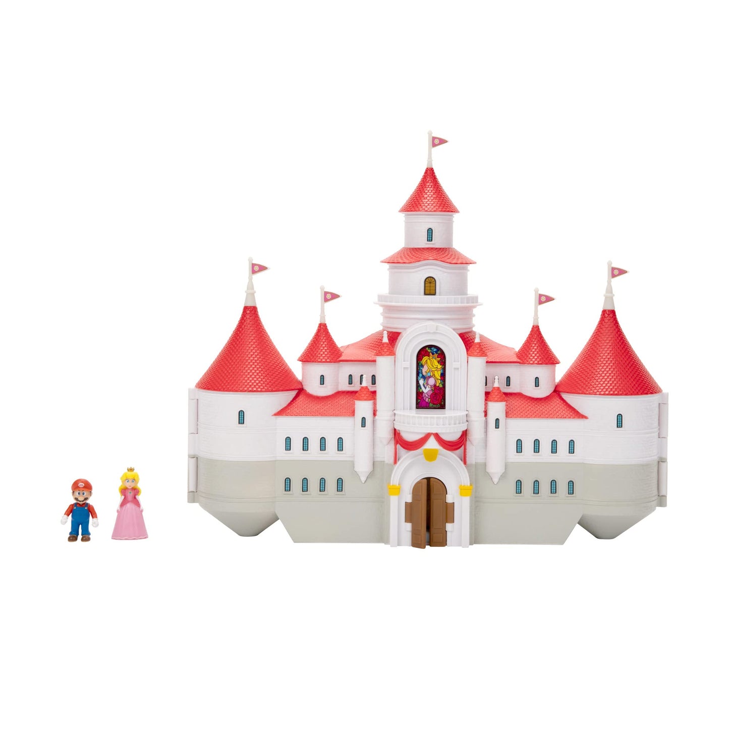 Super Mario Bros Movie Mushroom Kingdom Castle Playset – Includes 1.25" Mario & Princess Peach Figures | Interactive Training Grounds
