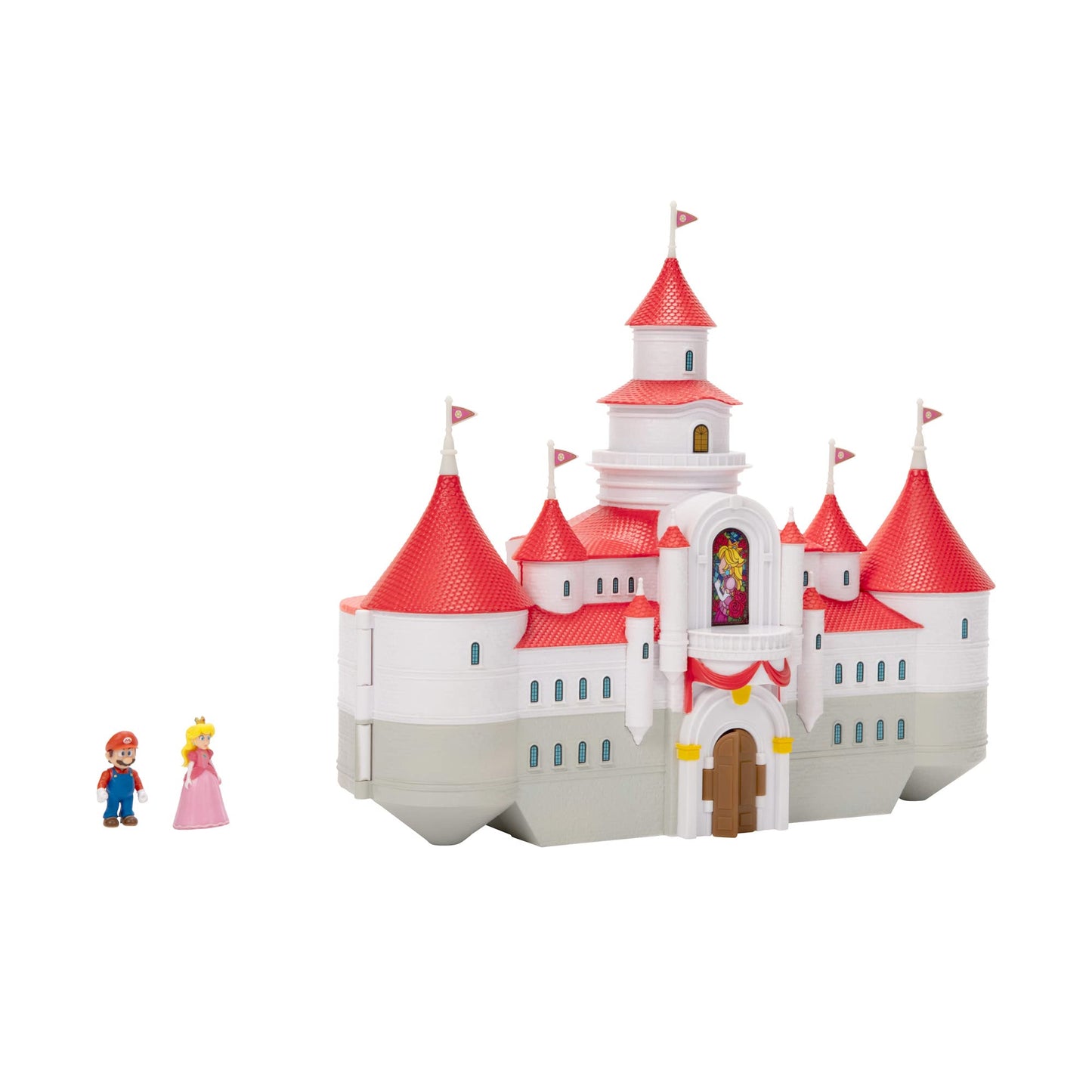 Super Mario Bros Movie Mushroom Kingdom Castle Playset – Includes 1.25" Mario & Princess Peach Figures | Interactive Training Grounds