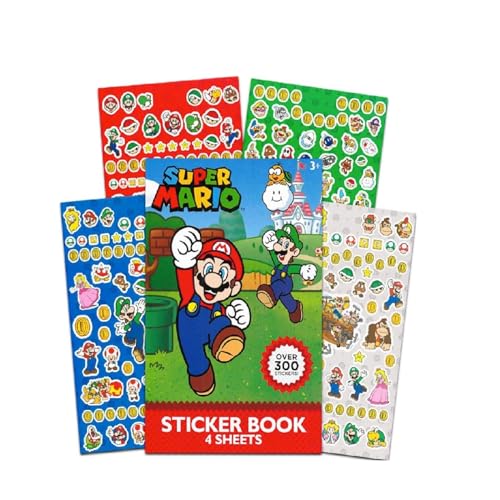 UPD Super Mario 4 Sheet Sticker Pad — 300+ Stickers (1 Set) | Super Mario Brothers