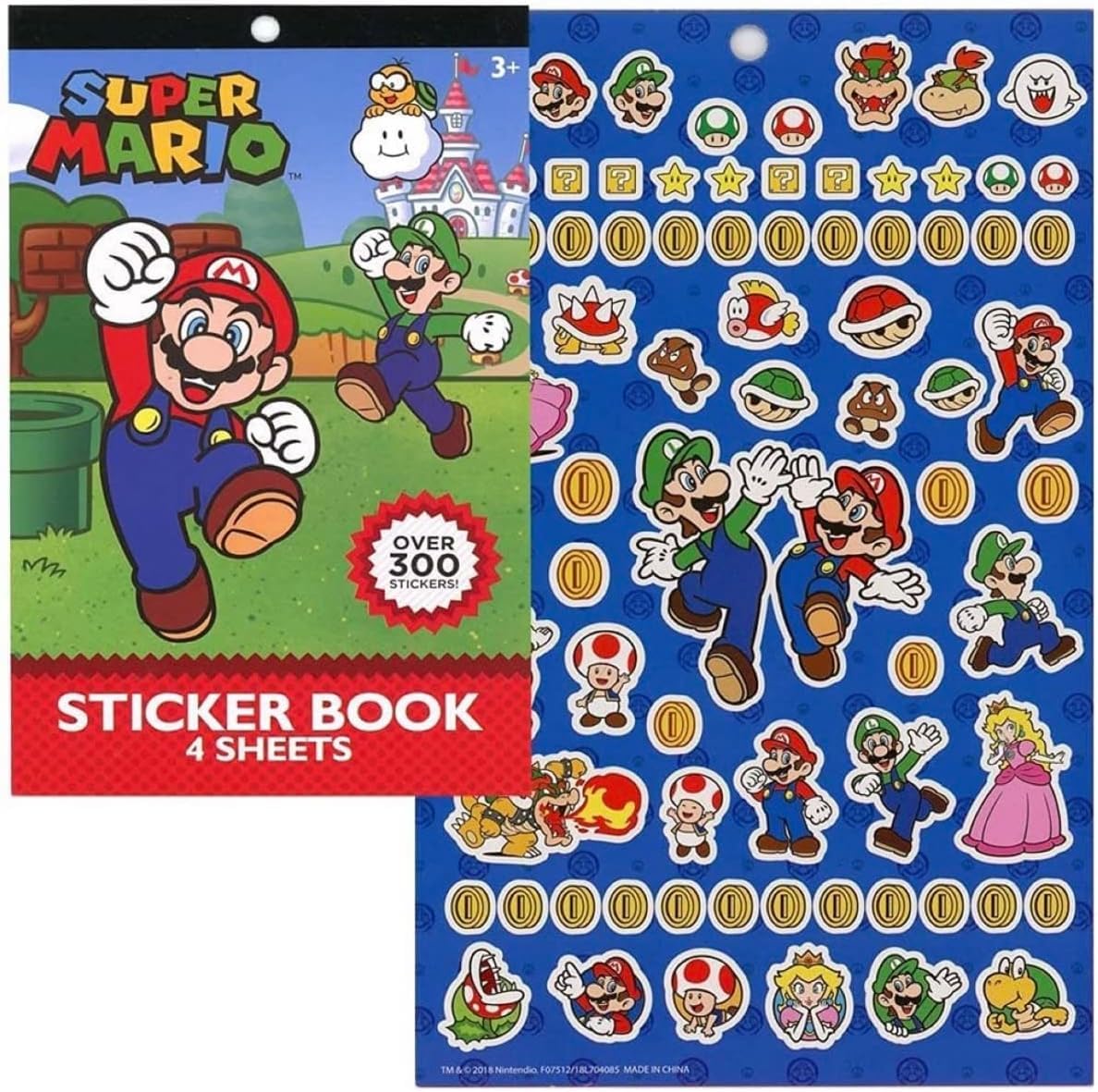 UPD Super Mario 4 Sheet Sticker Pad — 300+ Stickers (1 Set) | Super Mario Brothers