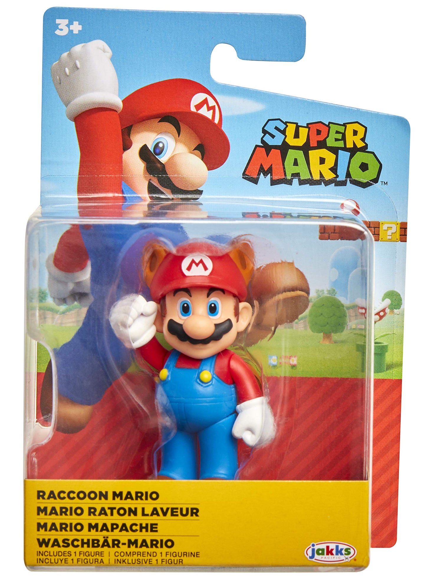 Super Mario Racoon Mario 2.5-Inch Collectible Figure | Poseable Toy for Fans and Collectors