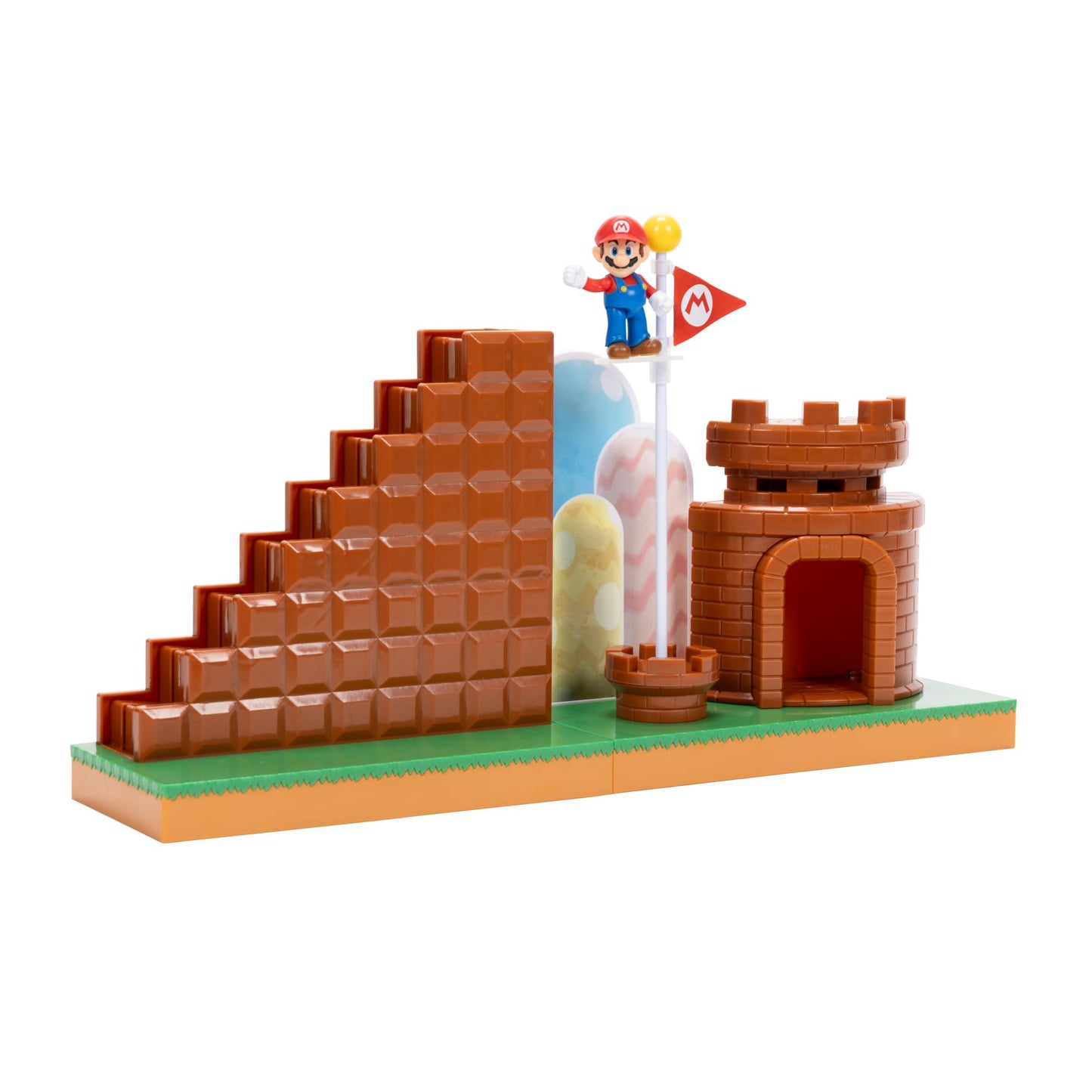 Super Mario 2.5-inch Action Figures Course Complete Playset – Mario Figure, Interactive Stairs, Castle & Base Platform