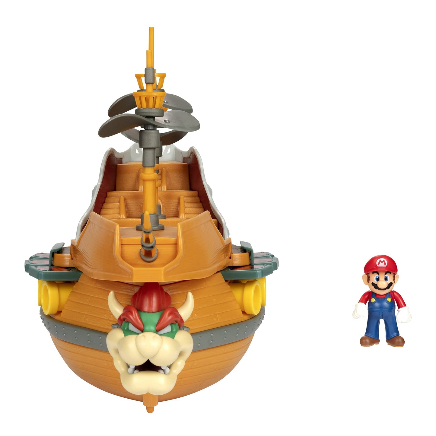 Super Mario Deluxe Bowser's Airship Playset with Mario Figure – Authentic Sounds