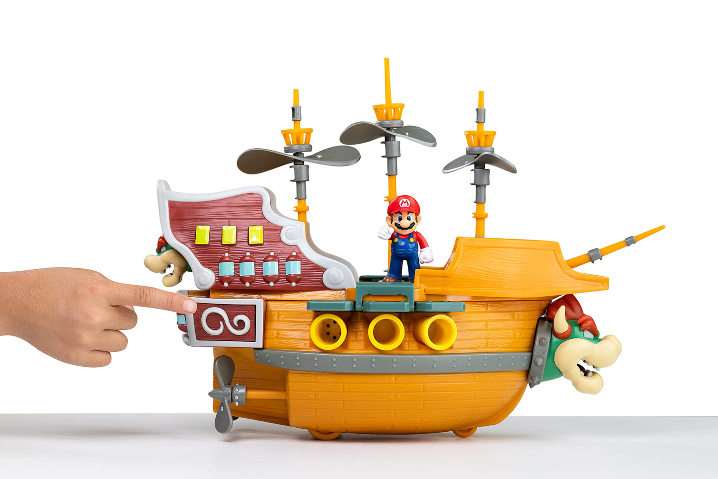 Super Mario Deluxe Bowser's Airship Playset with Mario Figure – Authentic Sounds