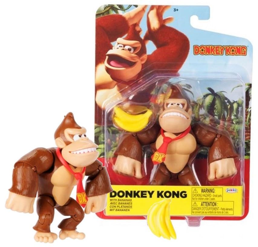 Super Mario 4-Inch Donkey Kong with Bananas Action Figure | Collectible Toy