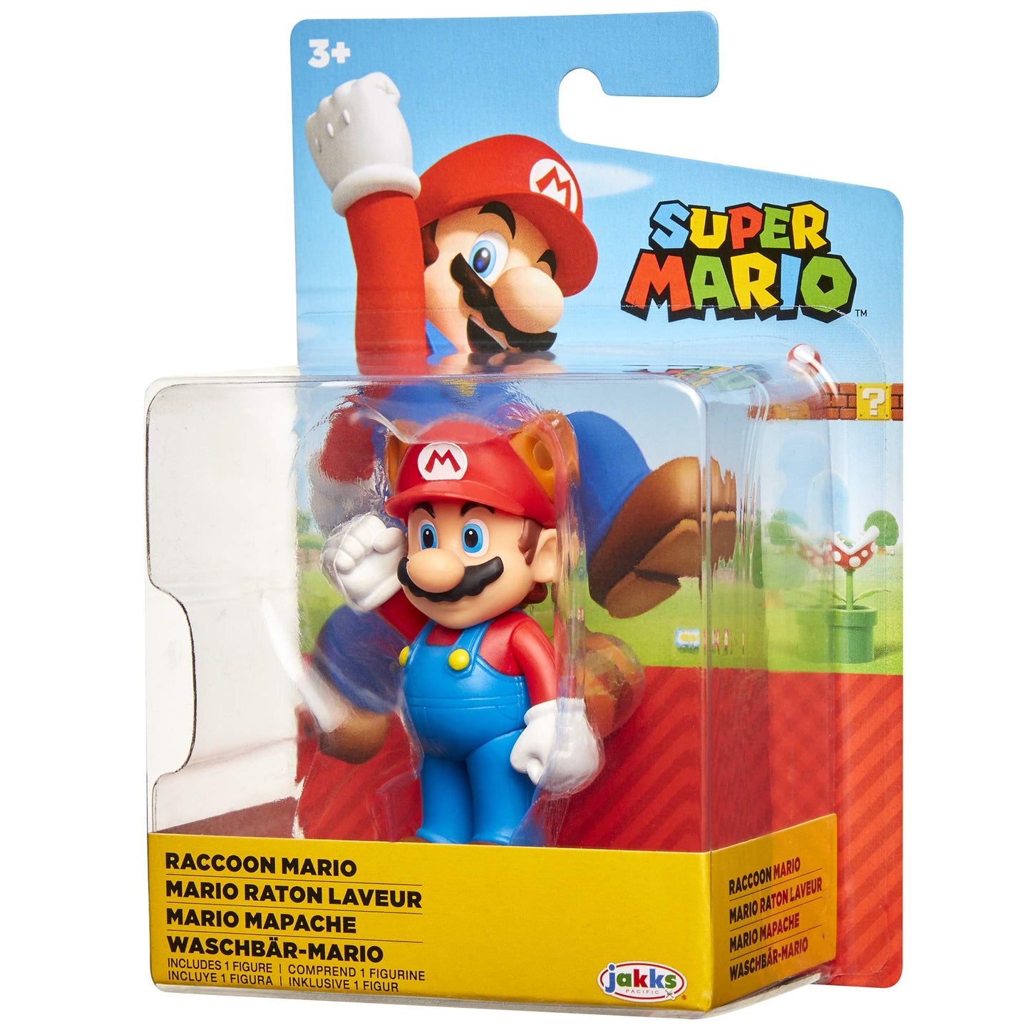 Super Mario Racoon Mario 2.5-Inch Collectible Figure | Poseable Toy for Fans and Collectors