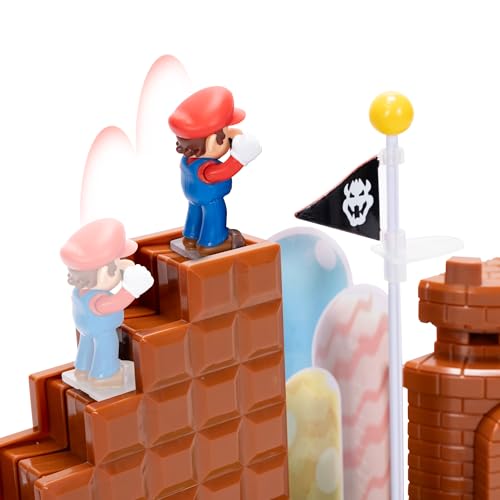 Super Mario 2.5-inch Action Figures Course Complete Playset – Mario Figure, Interactive Stairs, Castle & Base Platform