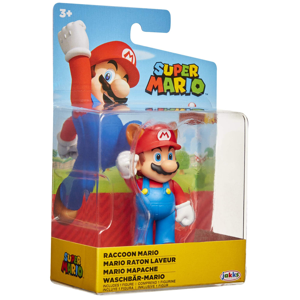 Super Mario Racoon Mario 2.5-Inch Collectible Figure | Poseable Toy for Fans and Collectors