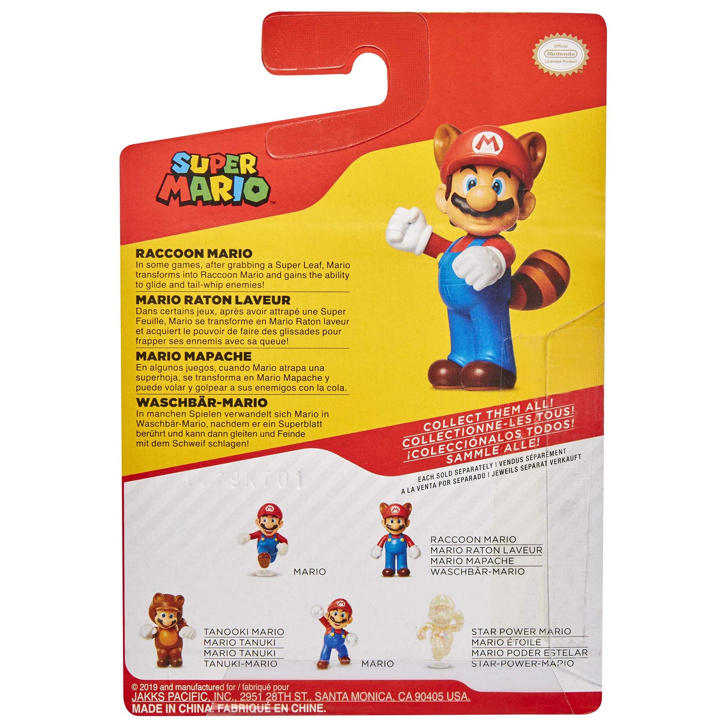Super Mario Racoon Mario 2.5-Inch Collectible Figure | Poseable Toy for Fans and Collectors
