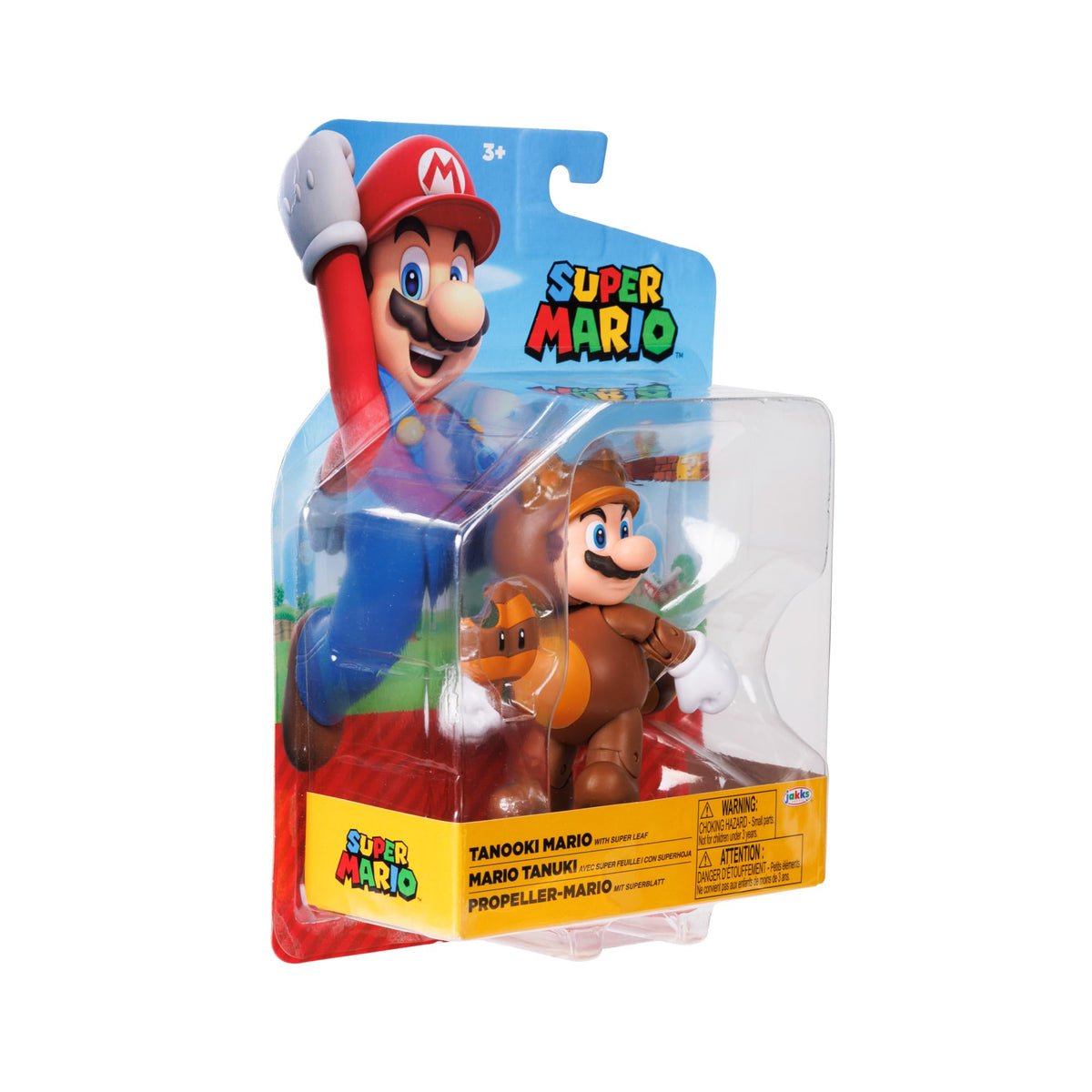 Super Mario 4-Inch Tanooki Mario with Leaf Action Figure | Collectible Toy
