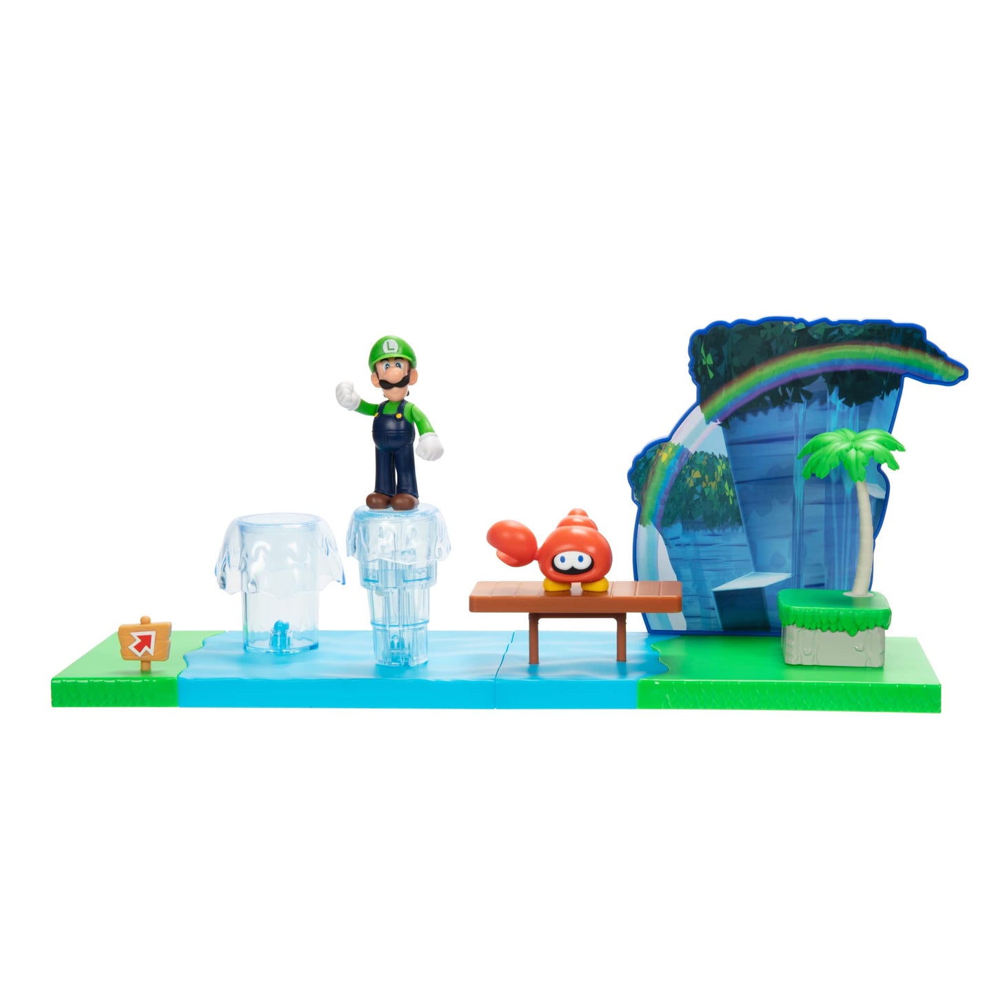 Super Mario Sparkling Waters Playset with Luigi & Huckit Crab – Interactive Levels