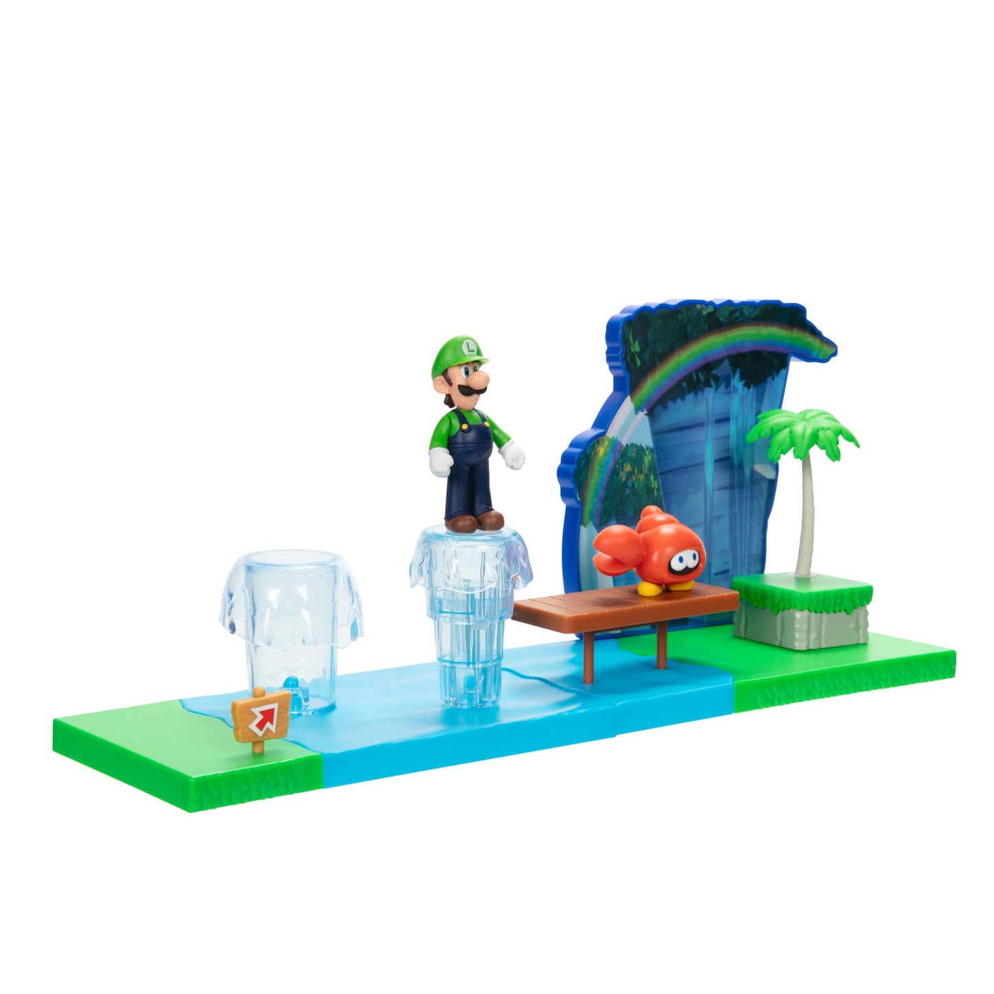 Super Mario Sparkling Waters Playset with Luigi & Huckit Crab – Interactive Levels