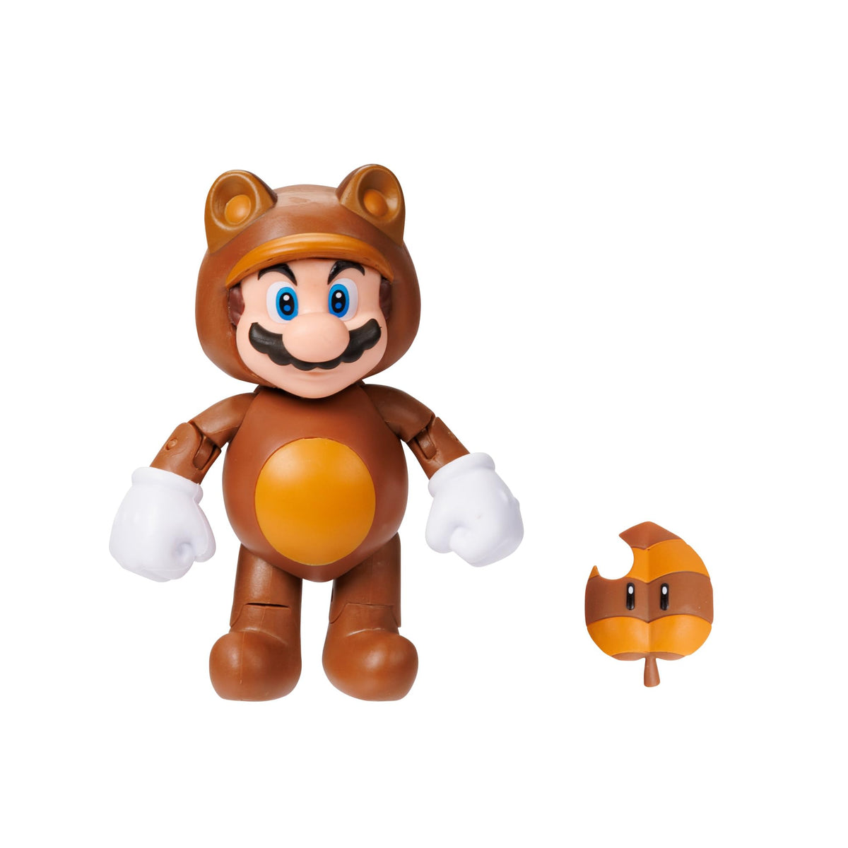 Super Mario 4-Inch Tanooki Mario with Leaf Action Figure | Collectible Toy