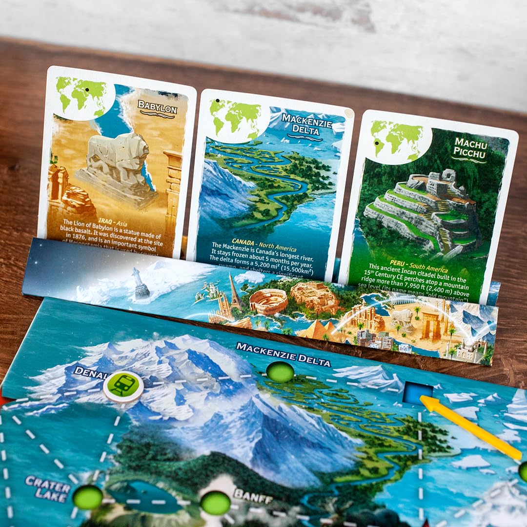 Super Meeple Expeditions Around the World | Family Strategy Board Game for 2-6 Players | 30 Minutes