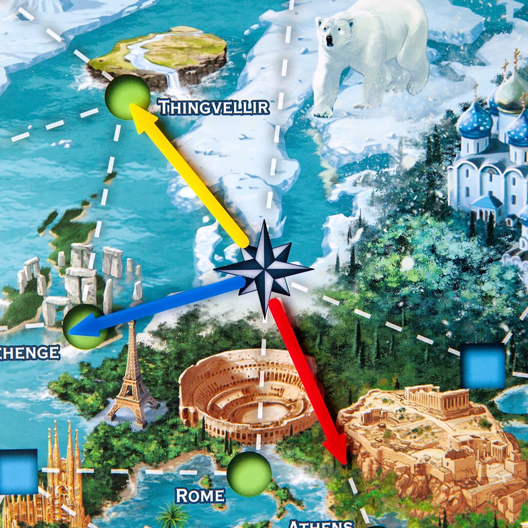 Super Meeple Expeditions Around the World | Family Strategy Board Game for 2-6 Players | 30 Minutes