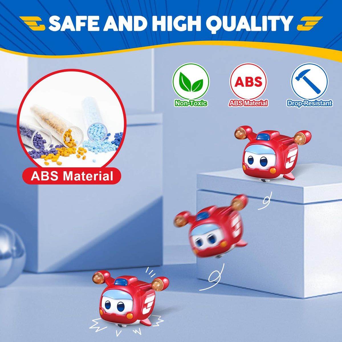 Super Wings 4-Pet Glow & Face-Change Set – Jett, Donnie, Paul & Dizzy