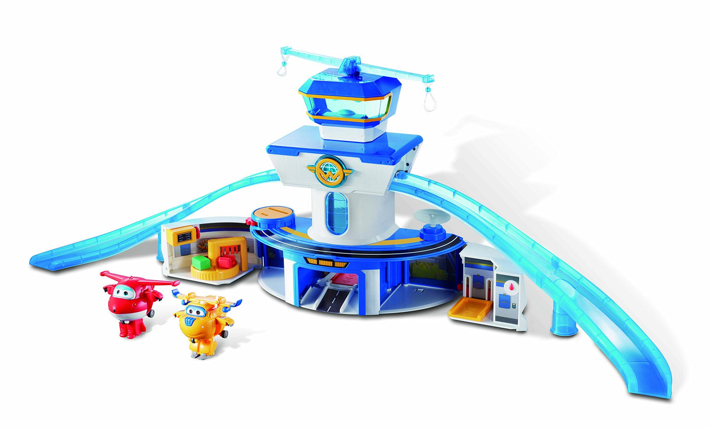 Super Wings World Airport Playset with 2 Transform-a-Bot Jett & Donnie Figures | Preschool Learning Toy