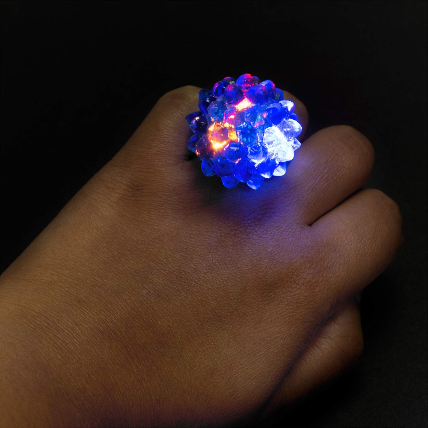 Super Z Outlet Flashing Colorful LED Jelly Rings – Bumpy 18 Pack for Parties, Raves & Gifts