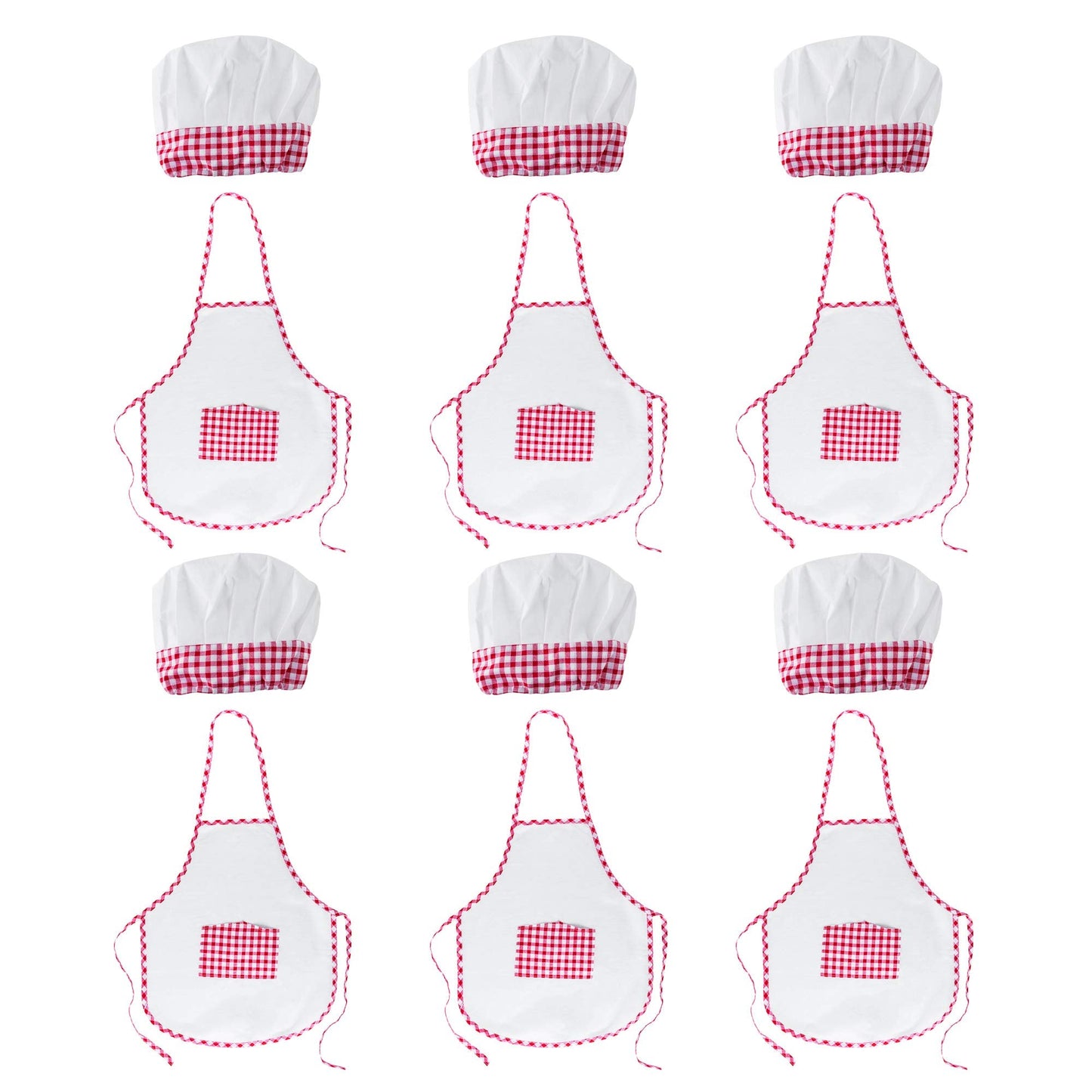 Super Z Outlet 12pc Kids Cooking Costume Set – Red Apron & Chef Hat, Adjustable Unisex Dress-Up